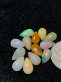 Ethiopian Opal Pear Cabochon 7x12 mm Size - Code # D11 - Pack of 2 Pieces AA Quality - Opal Cabochon - Ethiopian Opal Cabochon