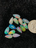 Ethiopian Opal Pear Cabochon 7x14-15 mm Size - Code # D12 - Pack of 1 Piece AAA+ Quality - Opal Cabochon - Ethiopian Opal Cabochon