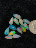 Ethiopian Opal Pear Cabochon 7x14-15 mm Size - Code # D12 - Pack of 1 Piece AAA+ Quality - Opal Cabochon - Ethiopian Opal Cabochon