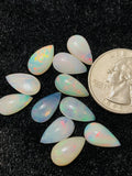 Ethiopian Opal Pear Cabochon 7x13 mm Size - Code # D17 - Pack of 2 Piece AA Quality - Opal Cabochon - Ethiopian Opal Cabochon