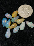 Ethiopian Opal Pear Cabochon 7x14-15 mm Size - Code # D14 - Pack of 1 Piece AA Quality - Opal Cabochon - Ethiopian Opal Cabochon