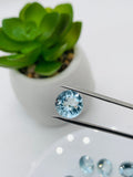 Aquamarine Round Faceted 9 mm Size  - Pack of 1 Piece - AAAA Quality - Dark Blue Color-  Natural Aquamarine Stone