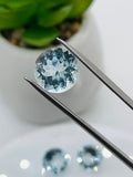 Aquamarine Round Faceted 10 mm Size  - Pack of 1 Piece - AAAA Quality -  Dark Blue Color-  Natural Aquamarine Stone