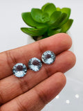 Aquamarine Round Faceted 10 mm Size  - Pack of 1 Piece - AAAA Quality -  Dark Blue Color-  Natural Aquamarine Stone