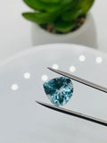 Aquamarine Heart Shape Faceted 11 mm Size  - Pack of 1 Piece - AAAA Quality -  Dark Blue Color -  Natural Aquamarine Stone