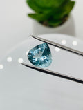 Aquamarine Heart Shape Faceted 11 mm Size  - Pack of 1 Piece - AAAA Quality -  Dark Blue Color -  Natural Aquamarine Stone