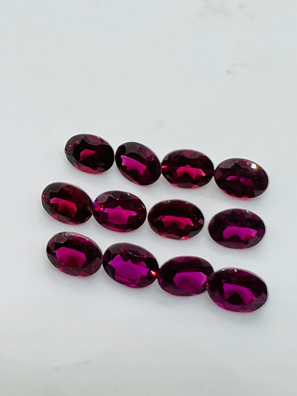 Rhodolite garnet 7X9MM Oval Faceted  ,Pack of 2 pcs - Rhodolite Garnet Cut Cabochon - Garnet Loose Stone -AAA Quality, Purple Garnet