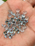 Aquamarine Round Faceted 6 mm Size  - Pack of 1 Piece - AAAA Quality -  Dark Blue Color-  Natural Aquamarine Stone