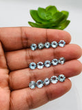 Aquamarine Round Faceted 6 mm Size  - Pack of 1 Piece - AAAA Quality -  Dark Blue Color-  Natural Aquamarine Stone