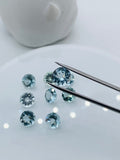 Aquamarine Round Faceted 8 mm Size  - Pack of 1 Piece - AAAA Quality -  Dark Blue Color-  Natural Aquamarine Stone
