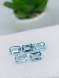 Sky Blue Topaz 4X6MM faceted Rectangle Cabs ,natural gemstone cabochon , Pack of 5 pc , AAA grade gemstone