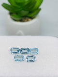 Sky Blue Topaz 4X6MM faceted Rectangle Cabs ,natural gemstone cabochon , Pack of 5 pc , AAA grade gemstone