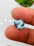 Aquamarine Heart Shape Faceted 11 mm Size  - Pack of 1 Piece - AAAA Quality -  Dark Blue Color -  Natural Aquamarine Stone