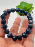 Blue Sapphire Bracelet 10 mm Size • Code # S9 • AAAA Quality • 7.5'' length • Natural Sapphire Beads • Sapphire Round Bracelet