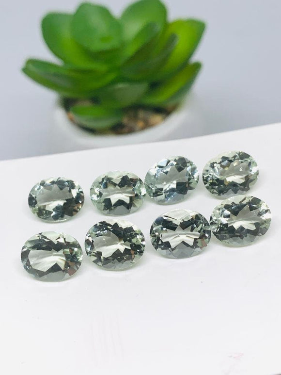 Prasiolite Faceted 8X10 MM Rectangele - Pack of 2 Pcs - AAA Quality - Natural  color -  Natural Prasiolite Stone- Green Amethyst loose stone