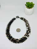 Black Mother Of Pearl Necklace • 10X10mm Size •   AAA Quality • Length 20.7 Inch • Natural Black MOP necklace