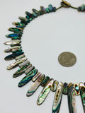 Abalone Shell  Necklace - 15X5.5- 40X8mm Size  - AAA Quality- Length 18'' - Natural Abalone Shell Pearl - Shell Pearl Necklace