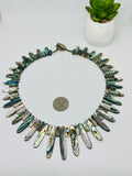 Abalone Shell  Necklace - 15X5.5- 40X8mm Size  - AAA Quality- Length 18'' - Natural Abalone Shell Pearl - Shell Pearl Necklace