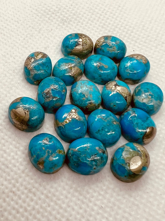 Turquoise pyrite 10X12mm Oval Cabs- Quality AAA-Pyrite  Turquoise, gemstone cabs Pack of 4 pc- Pyrite Turquoise Oval Cabochon