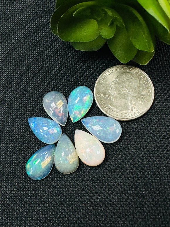 Ethiopian Opal Pear Cabochon 10X16 mm Size - Code # D41 - Pack of 1 Piece AAAA Quality - Opal Cabochon - Ethiopian Opal Cabochon