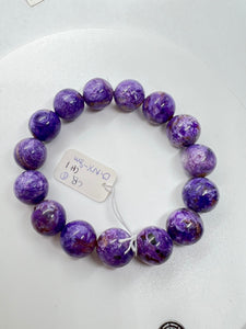 Charoite Bracelet 14MM - code #CH1 AAA Quality - Gemstone Beads - weight 57 gm- length 7.5 Inch Origin Russia- Charoite Jewelry