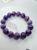 Charoite Bracelet 14MM - code #CH1 AAA Quality - Gemstone Beads - weight 57 gm- length 7.5 Inch Origin Russia- Charoite Jewelry