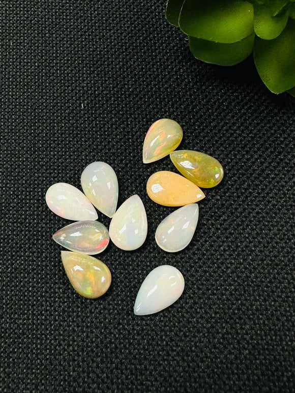 Ethiopian Opal Pear Cabochon 8x13 mm Size - Code # D23 - Pack of 2 Pieces AA Quality - Opal Cabochon - Ethiopian Opal Cabochon