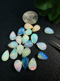 Ethiopian Opal Pear Cabochon 9x13 mm Size - Code # D30 - Pack of 1 Piece AAAA Quality - Opal Cabochon - Ethiopian Opal Cabochon