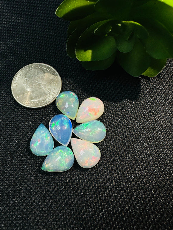 Ethiopian Opal Pear Cabochon 10X12-13 mm Size - Code # D36 - Pack of 1 Piece AAAA Quality - Opal Cabochon - Ethiopian Opal Cabochon