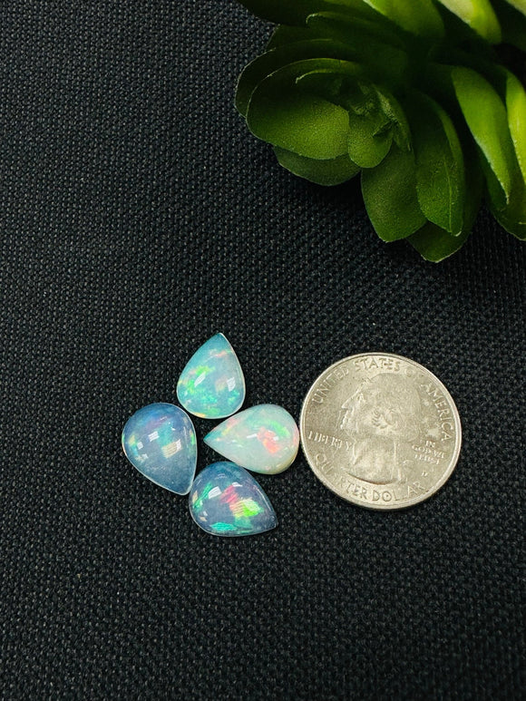 Ethiopian Opal Pear Cabochon 11X14-15 mm Size - Code # D43 - Pack of 1 Piece AAAA Quality - Opal Cabochon - Ethiopian Opal Cabochon