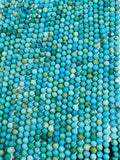 Turquoise 4MM Faceted Round shape, genuine Turquoise beads, Length 16" , Natural Turquoise