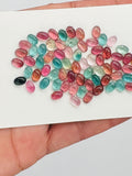 Tourmaline cabs 5X7 MM Multi Color Cabochon  ,Tourmaline gemstone loose cabs , Tourmaline cabs , Pack of 4 Pcs, AAA Quality