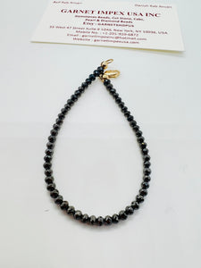 Reserved for Danny Black Diamond Bracelet with 14K gold Clasp , length 7.5" , Black diamond 3-3.5 mm size,  clasp and length can customize.