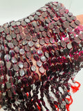 Garnet Flat Oval shape 7X9 mm size, Length of Strand 16", garnet fancy shape, AAA quality garnet