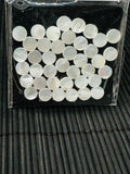 White MOP Round Cabs • 7 mm Size  • AAA Quality • Pack of 16 pieces • Both Sides Flat Cabs