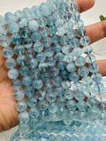 Aquamarine Round Beads - 8 mm Size - AAA Quality - Length 40 cm- Code #T2