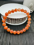 Sunstone Bracelet 8 mm size- Code #A4  - Natural Sunstone Beaded Bracelet - Length 7.5 Inch