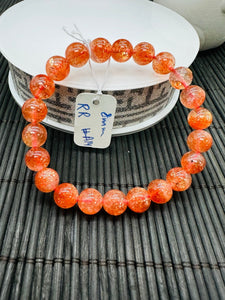 Sunstone Bracelet 8 mm size- Code #A14  - Natural Sunstone Beaded Bracelet - Length 7.5 Inch