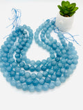 Aquamarine Round Beads - 14 mm Size - AAA Quality - Length 40 cm- Code #A9