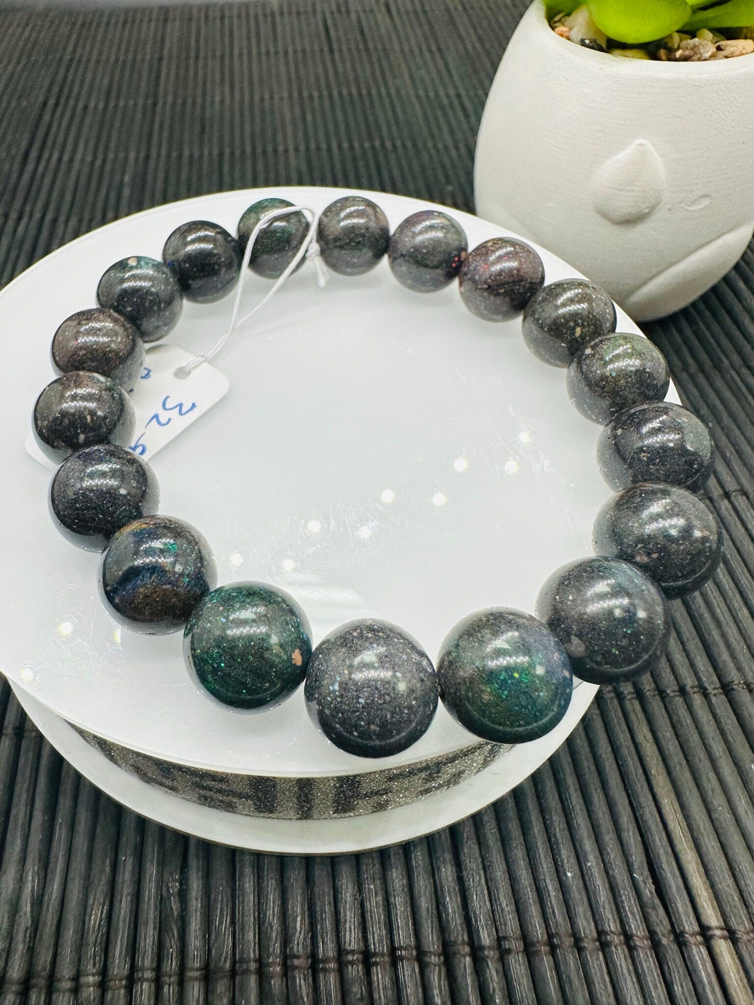 Sterling Silver Natural Black fire Opal tenis bracelet – Colors Of Etnika
