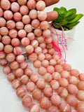 Pink Opal Round Beads - 14 mm Size - AAAA Quality - Length 40 cm - Natural Dark Pink Opal Beads