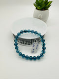 Aquamarine Round Bracelet • 7.5- 8 mm Size • Code B4 • 5A Quality • 7.5 Inch Length •  Natural Aquamarine Bracelet