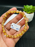 Golden Rutile Round Bracelet • 7 mm Size • Code G1 • 4A Quality • Natural Rutilated Quartz Bracelet