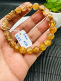 Golden Rutile Round Bracelet • 8 mm Size • Code G5 • 4A Quality • Natural Rutilated Quartz Bracelet