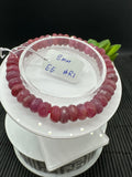 Ruby Bracelet • 8 mm Size • Code R1 • 7.5  Inch Length • AAA Quality • Natural Ruby Faceted Roundel Bracelet