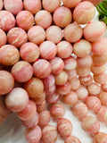 Pink Opal Round Beads - 14 mm Size - AAAA Quality - Length 40 cm - Natural Dark Pink Opal Beads