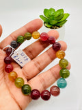 Tourmaline Bracelet 10 mm Size - Code#D6 - 4A Quality  Natural Multi Tourmaline Round Bracelet - Length 7.5"