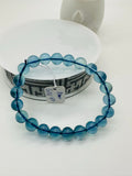 Aquamarine Round Bracelet • 8.50 mm Size • Code B1• 5A Quality • 7.5 Inch Length •  Natural Aquamarine Bracelet