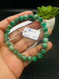 Emerald  Round Bracelet - 7.50 mm Size - Code #E3 AAA Quality - Natural Emerald Bracelet - Length 7.5 Inch