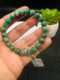 Emerald  Round Bracelet - 8 mm Size - Code #E5 AAA Quality  - Natural Emerald Bracelet - Length 7.5 Inch